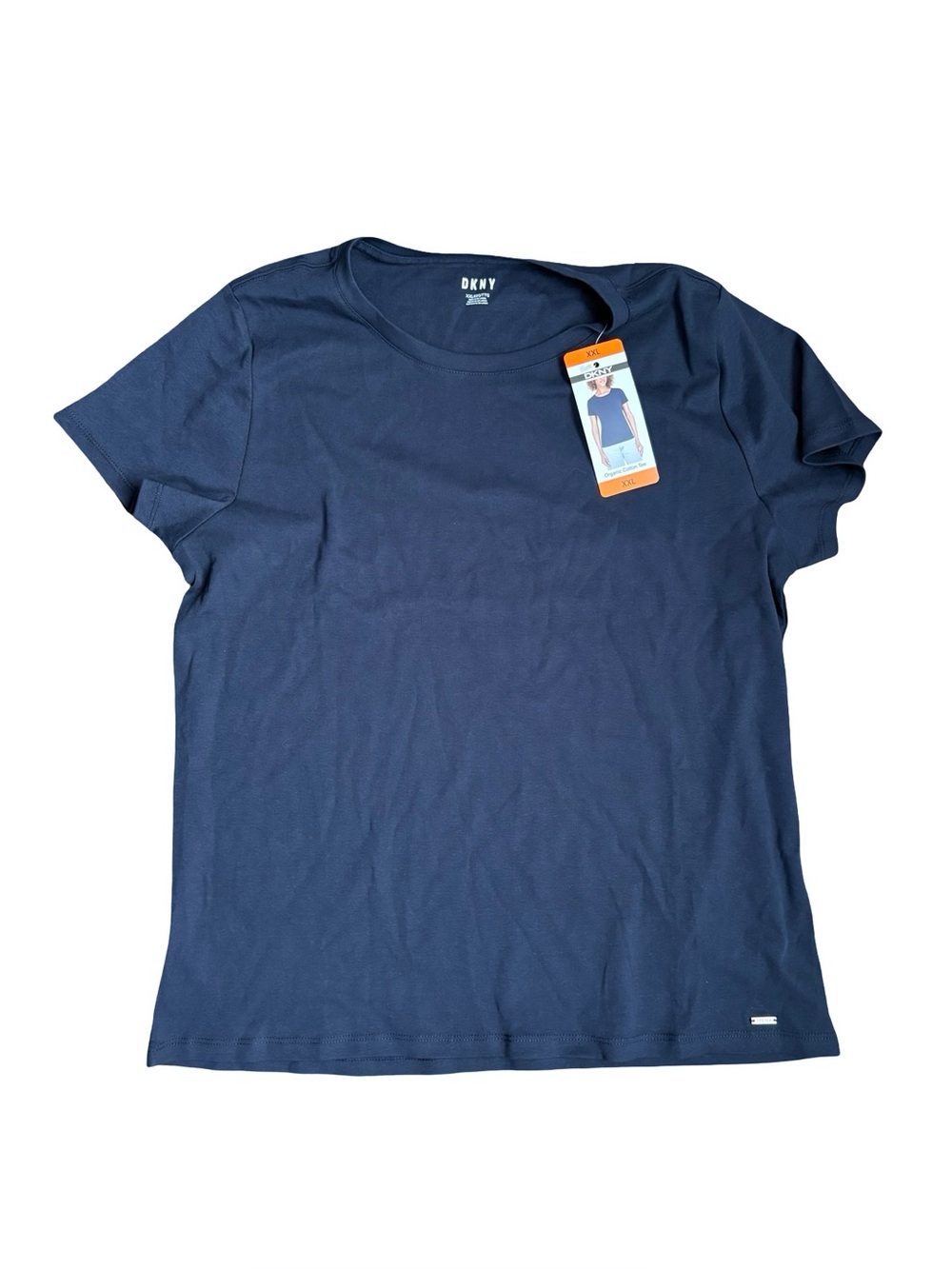 DKNY Navy Short Sleeve Crew Tee Size XXL 100% Cotton